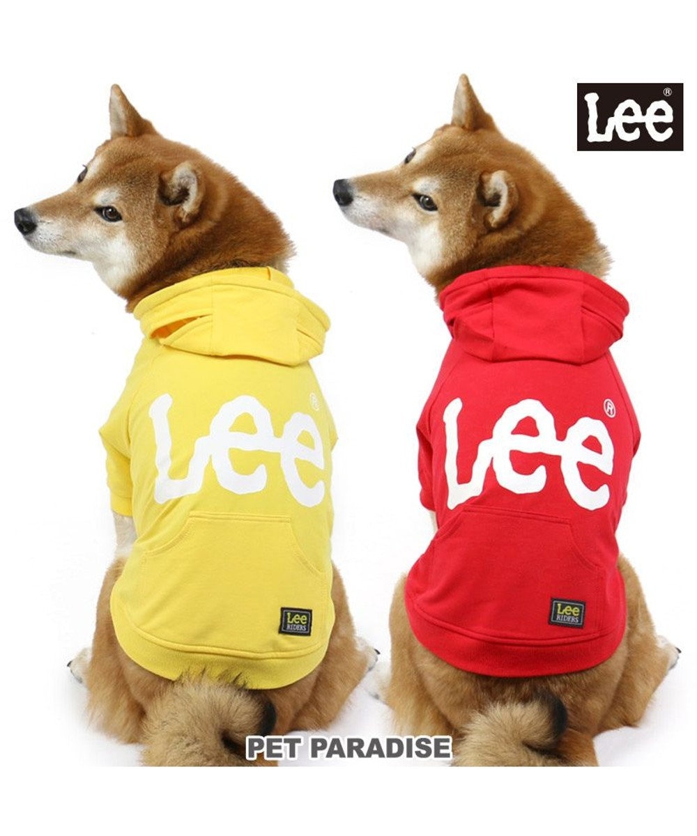 PET PARADISE 犬の服 犬 服 秋冬 Ｌｅｅ パーカー 【中型犬】 白 ロゴ レッド イエロー 赤