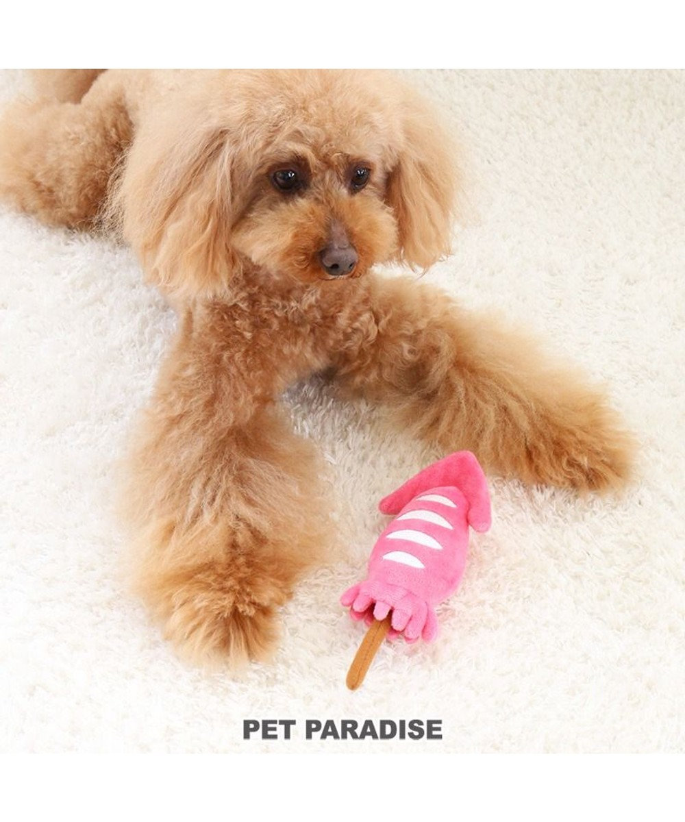 PET PARADISE 犬用品 ペットグッズ 犬 おもちゃ ペットパラダイス 犬 おもちゃ 焼きイカ | おうちであそぼう おうち時間 お家遊び 音が鳴る オモチャ 玩具 TOY 小型犬 かわいい おもしろ インスタ映え ピンク（淡）