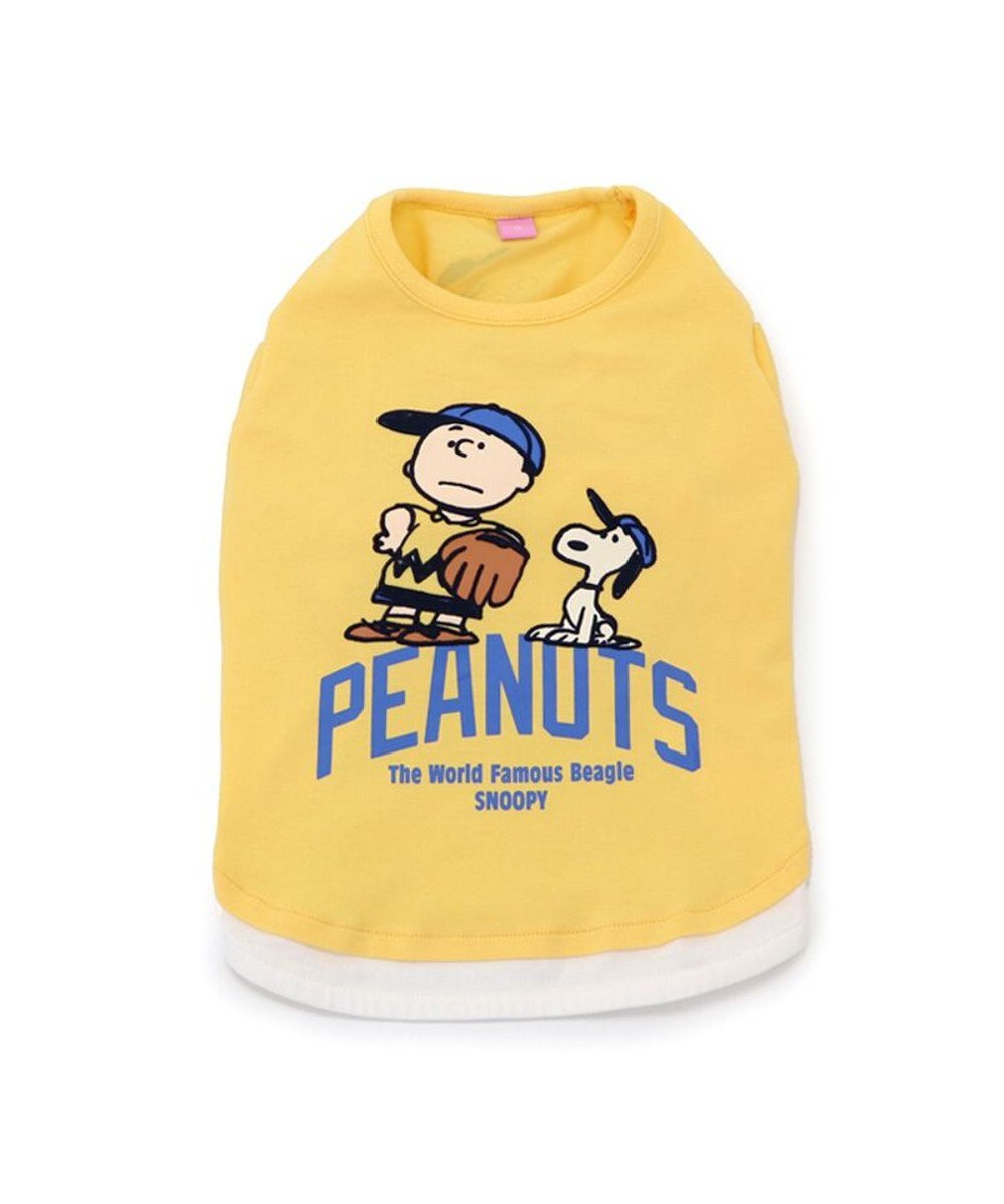 PET PARADISE スヌーピー Tシャツ 《ファインプレー柄》 黄色 小型犬 