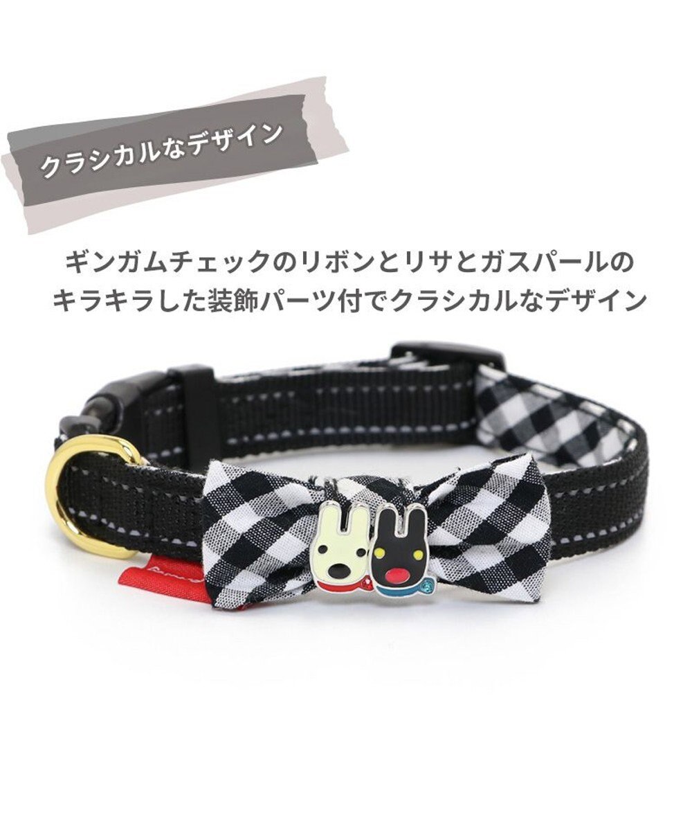 あんこ　かごカバー　リボン　ダブルフリル　犬　撮影会　白黒ギンガムチェック リサとガスパール おしゃれ 首輪 【SS】 ギンガムチェック