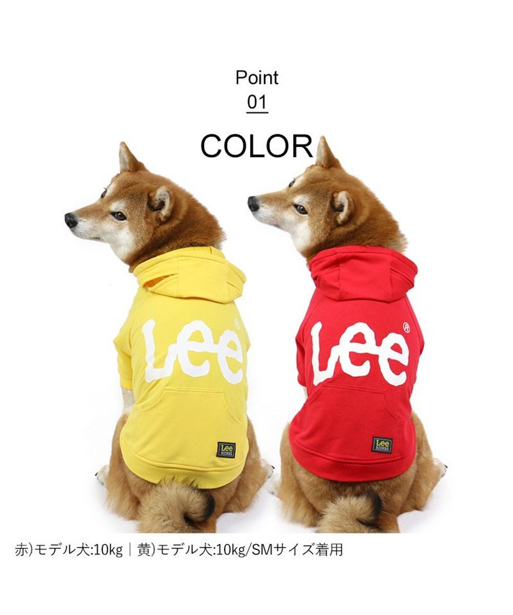 犬の服 犬 服 秋冬 Ｌｅｅ パーカー 【中型犬】 白 ロゴ レッド