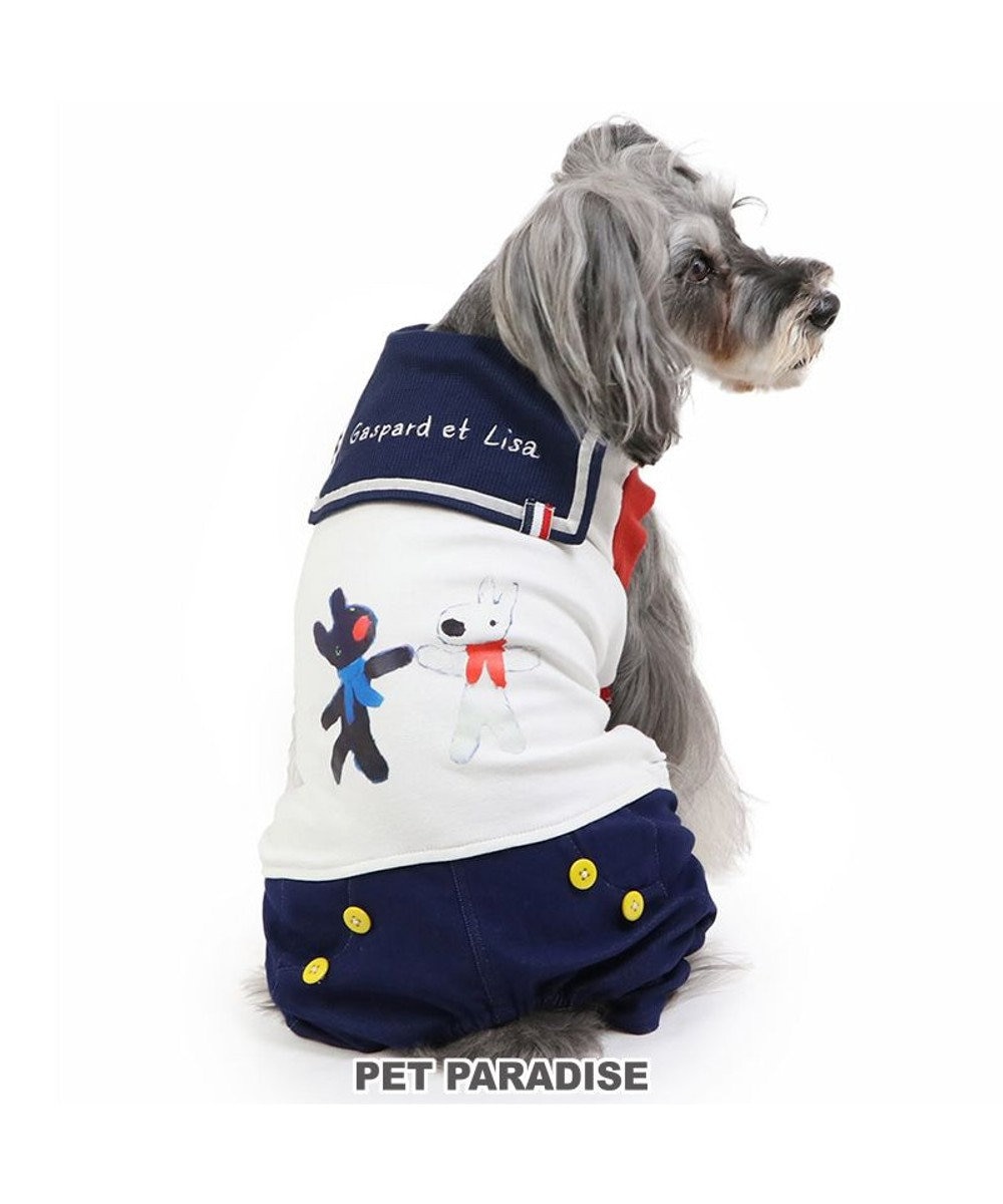 PET PARADISE リサとガスパール セーラー パンツ つなぎ 小型犬 ホワイト