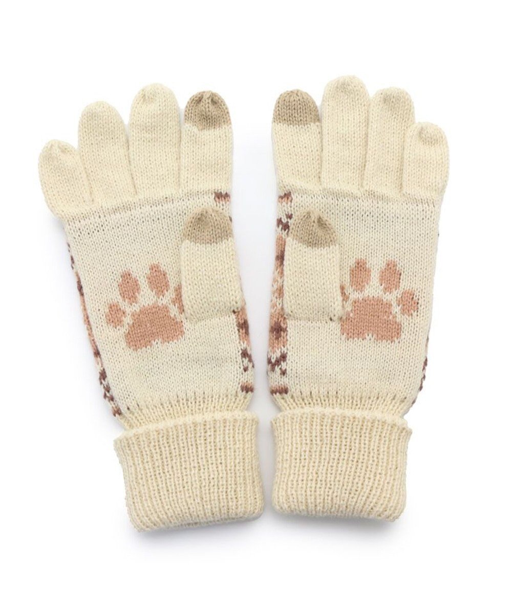 Mother garden マザーガーデン ふわんこ ニット スマホ対応手袋 