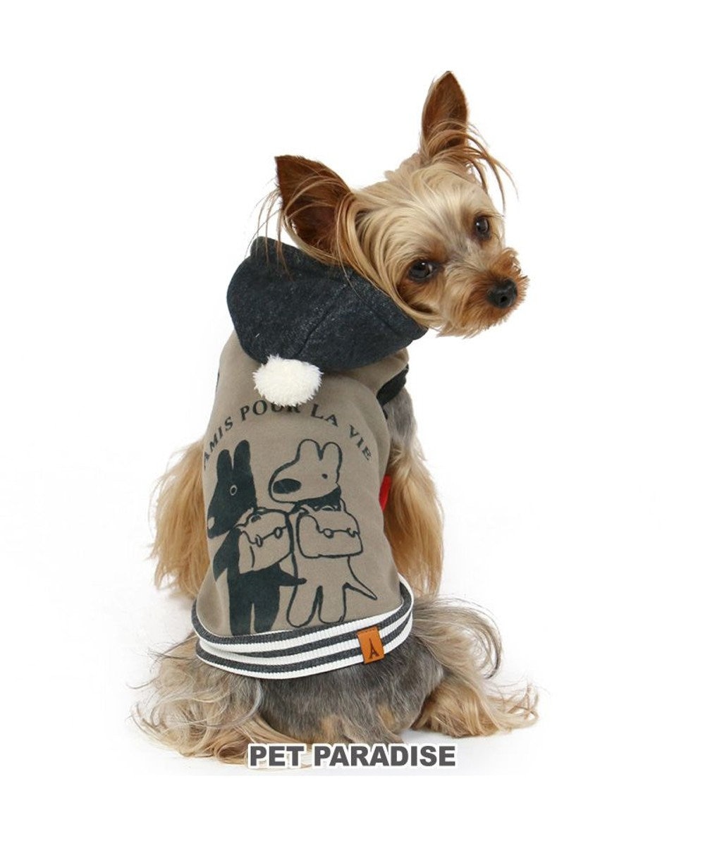 PET PARADISE リサとガスパール モノクロ パーカー 【小型犬】 茶系