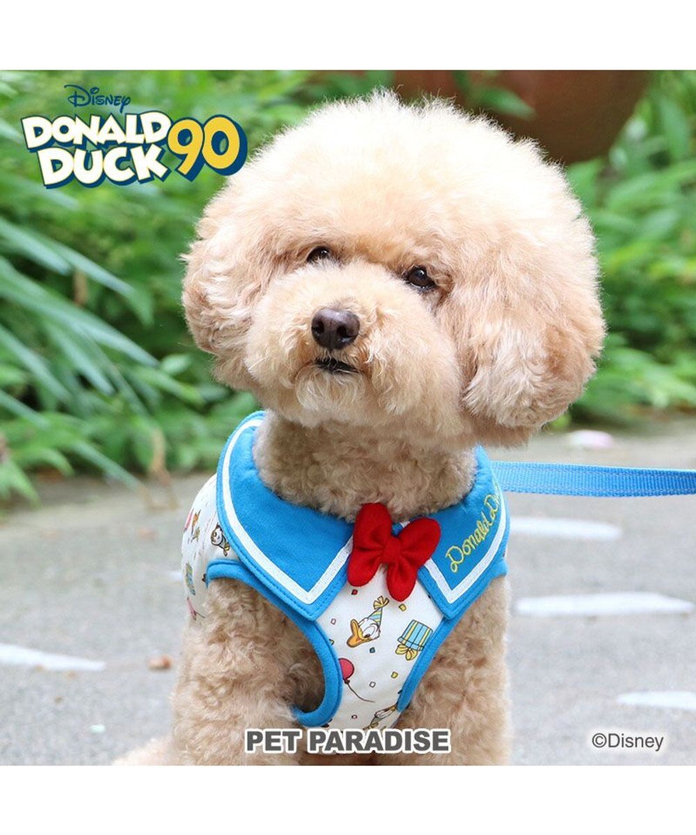 PET PARADISE ディズニー ドナルドダック 90周年 ベストハーネス SS 《パーティー柄》 小型犬