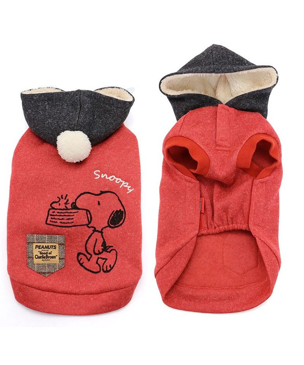 PET PARADISE 犬 服 秋 スヌーピー パーカー 【小型犬】 カジュアル レッド 