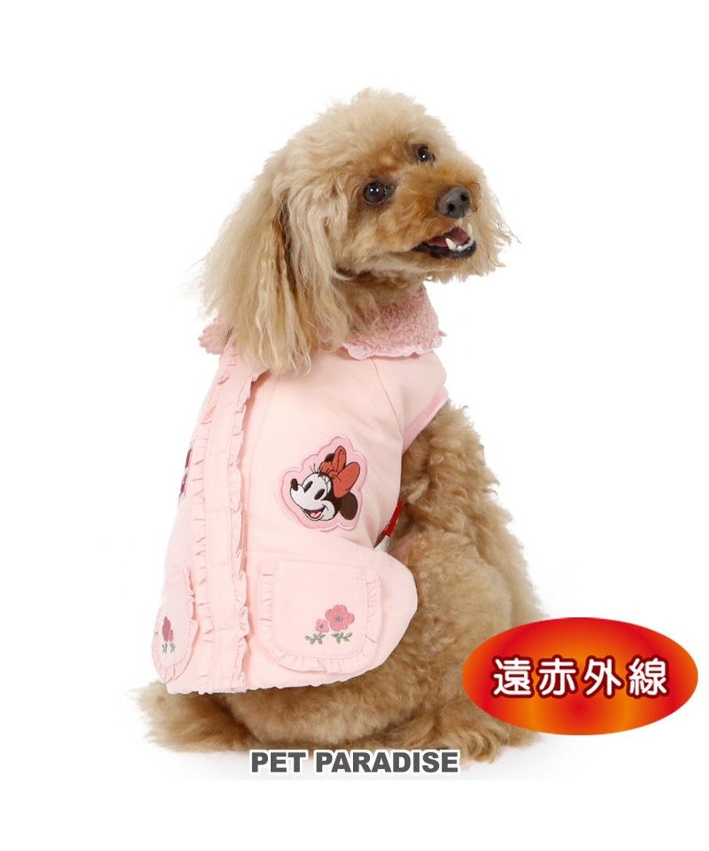 PET PARADISE 犬 服 秋冬 遠赤外線 ディズニー ミニーマウス 綿入 ベスト 【小型犬】 ピンク（淡）