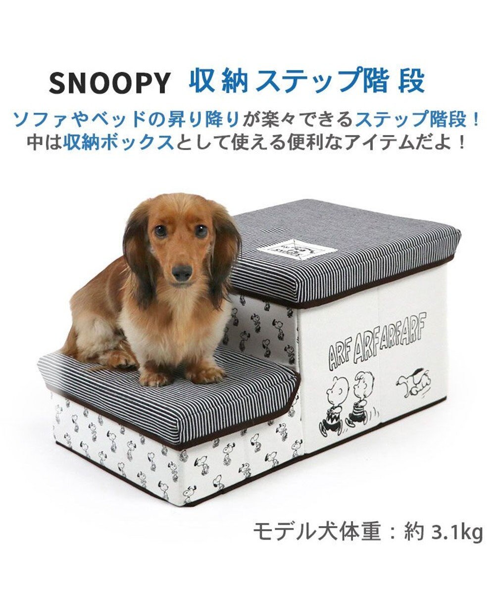 ペットパラダイス スヌーピー ２段 ステップ 収納付きフレンズ柄 / PET