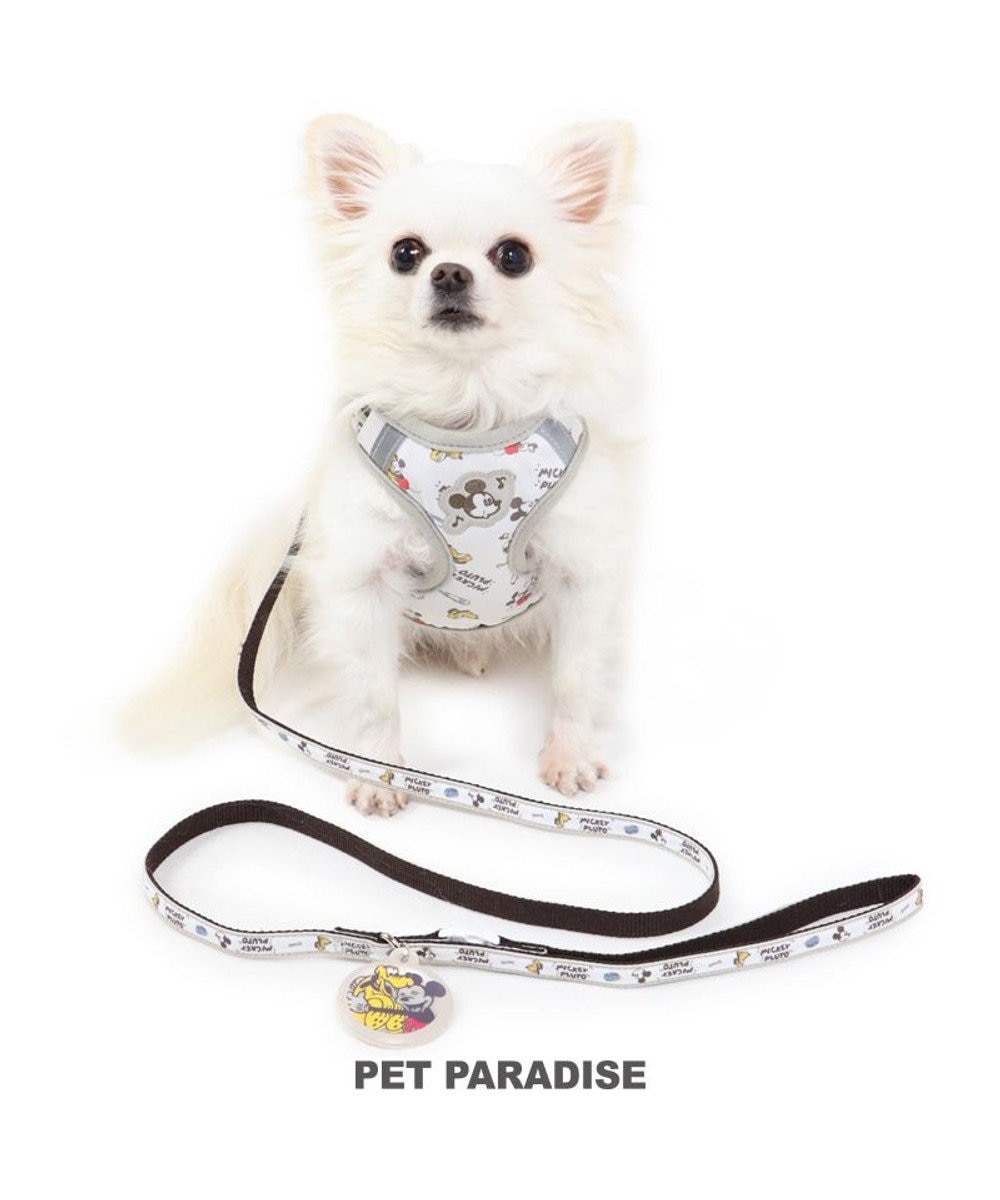 PET PARADISE 犬 ハーネス リード ディズニー ミッキーマウス ハーネス＆リード 〔ＳＳ〕 小型犬 おさんぽ おでかけ お出掛け おしゃれ オシャレ かわいい グレー