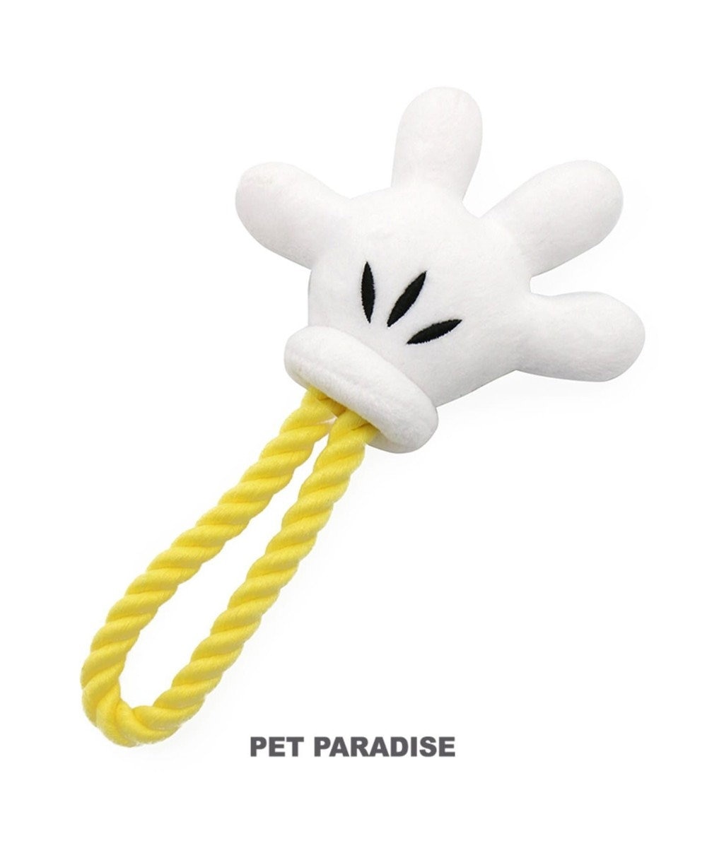 PET PARADISE ディズニー 犬用おもちゃ ミッキー 手のロープトイ 白~オフホワイト