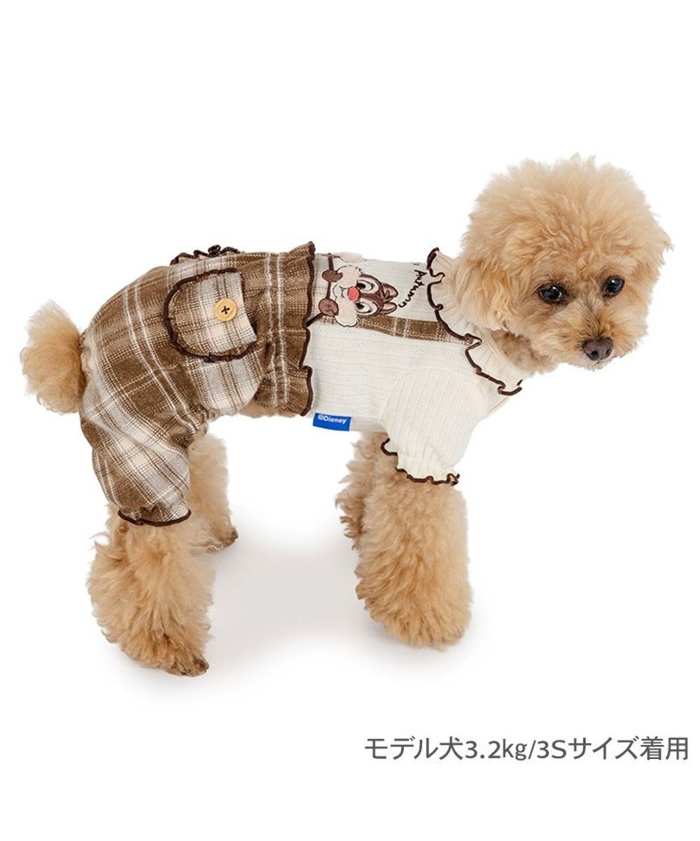 PET PARADISE ディズニー チップとデール チェック パンツ つなぎ 小型犬 