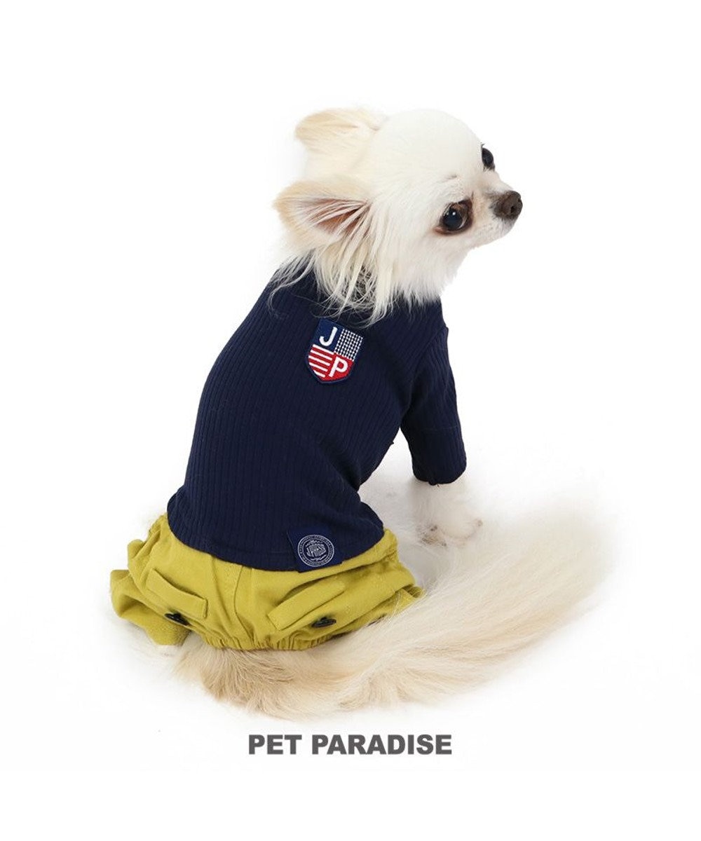 PET PARADISE J.PRESS リブニット パンツつなぎ 【小型犬】 紺（ネイビー・インディゴ）