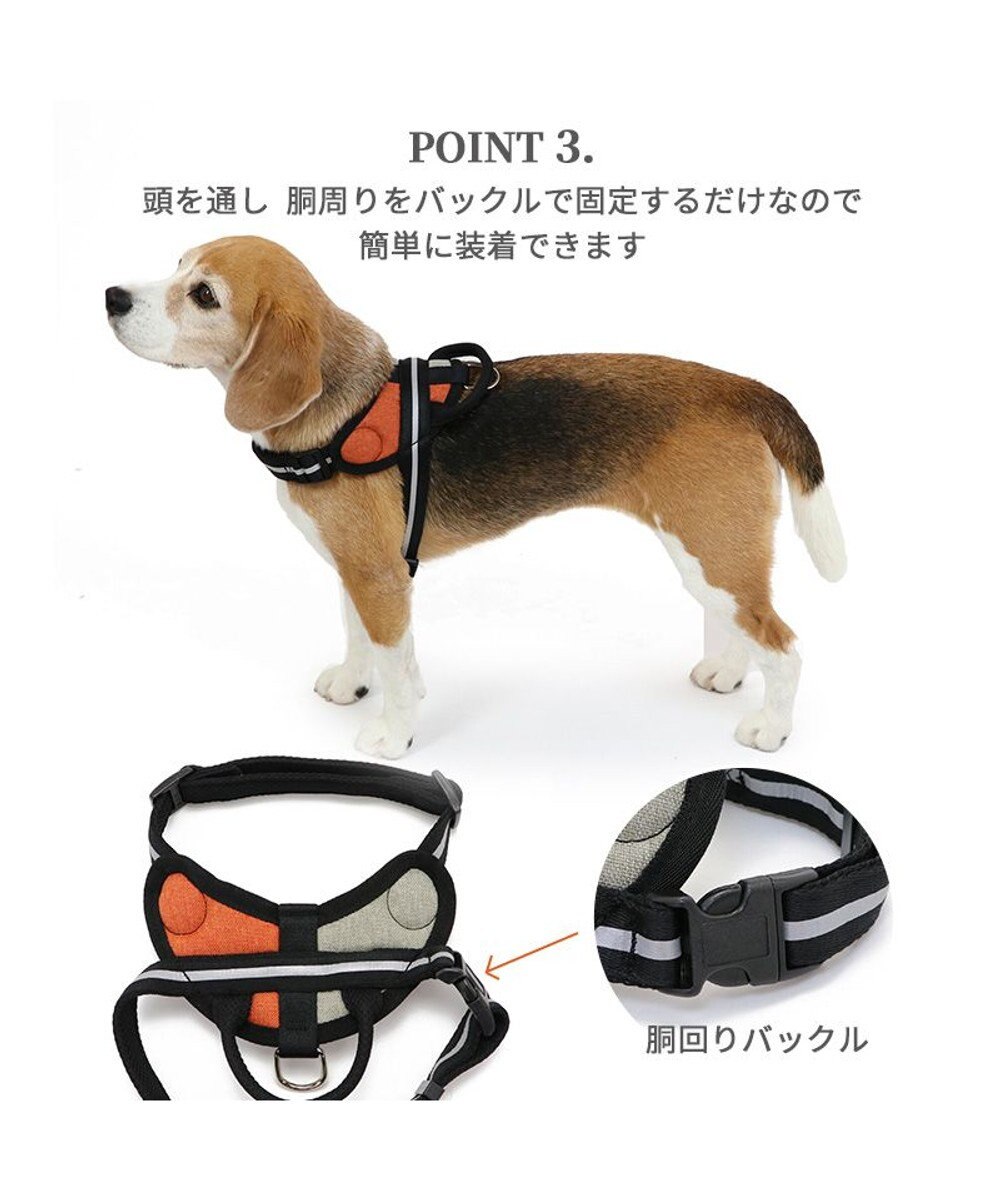 PET PARADISE ヘッドインハーネス  【SM】 オレンジ / ブルー 【中型犬】