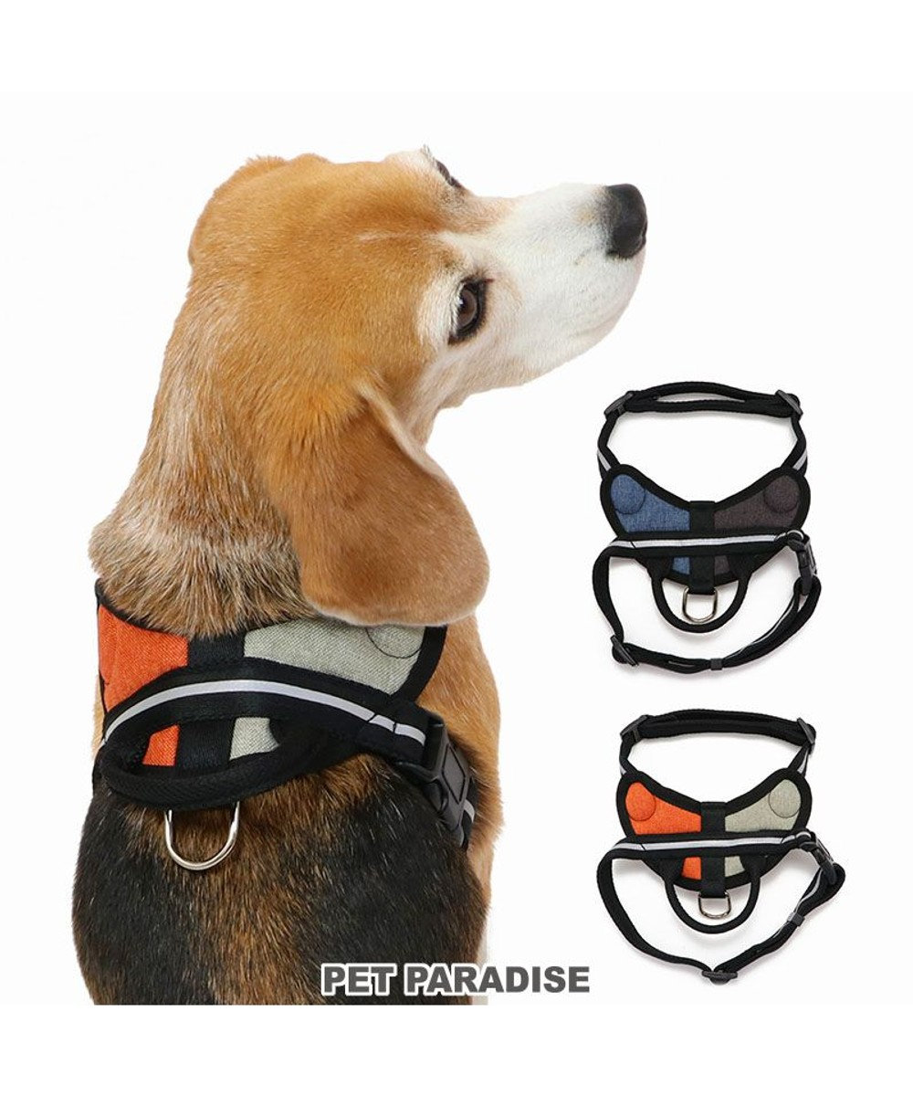 PET PARADISE ヘッドインハーネス  【SM】 オレンジ / ブルー 【中型犬】
