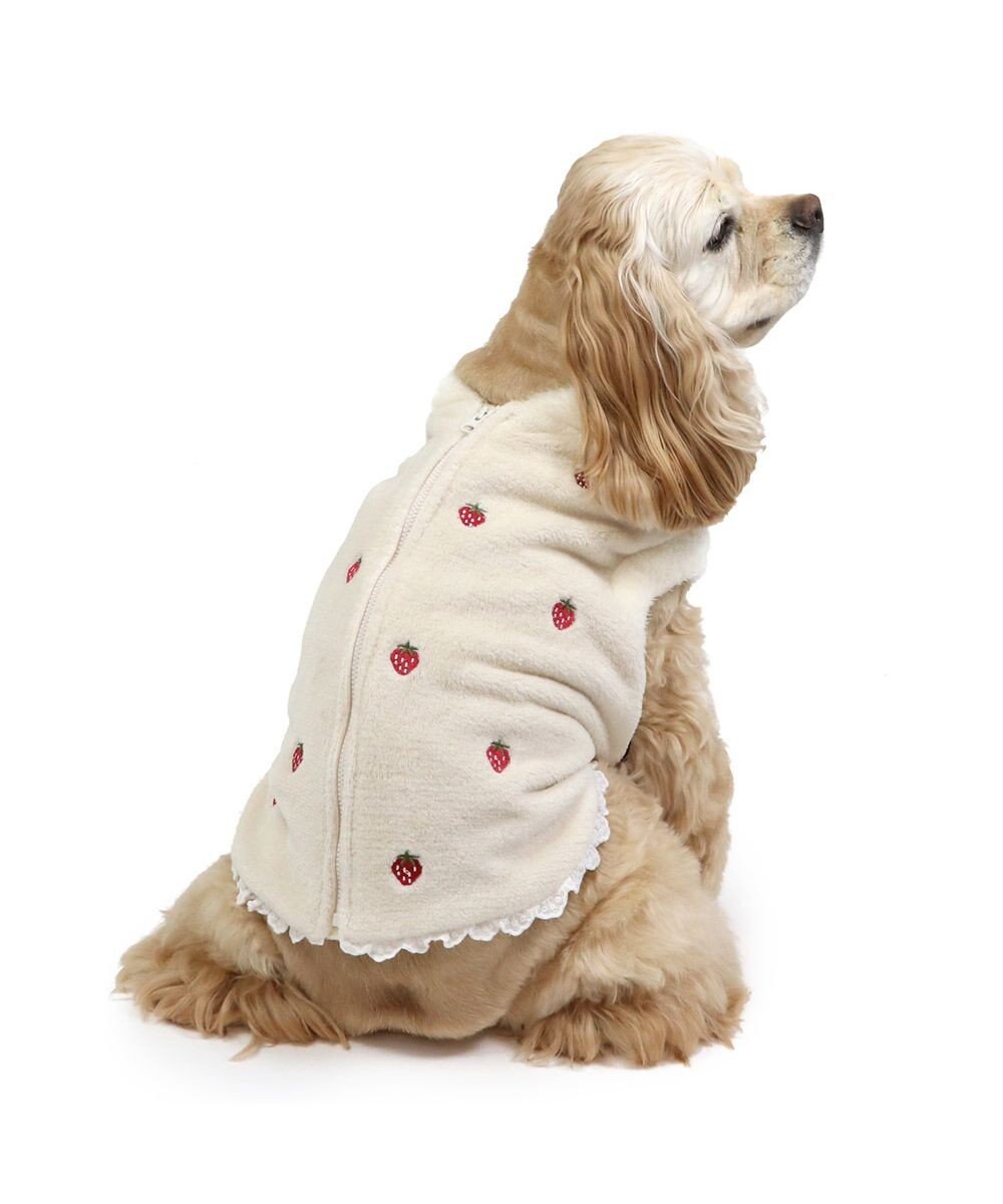 PET PARADISE ペットパラダイス 背中開き ベスト 苺 刺繍 中型犬 大型犬