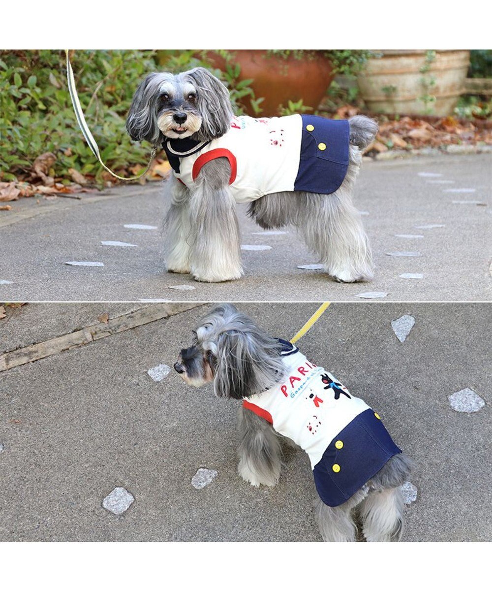 PET PARADISE リサとガスパール 丸襟 スカートつなぎ 小型犬