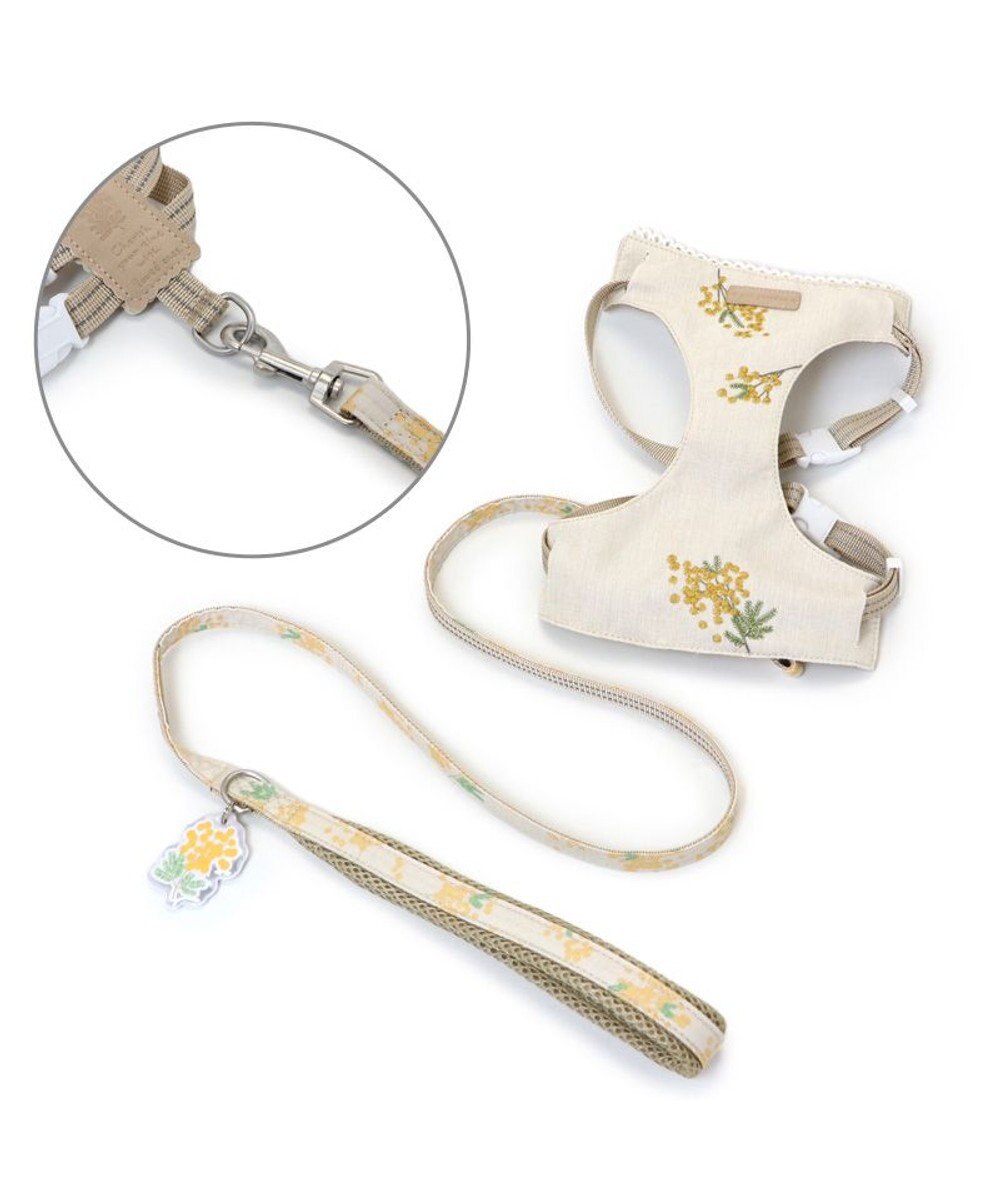 PET PARADISE ペットパラダイス スリム ハーネス＆リード 《ミモザ柄》 S 小型犬 