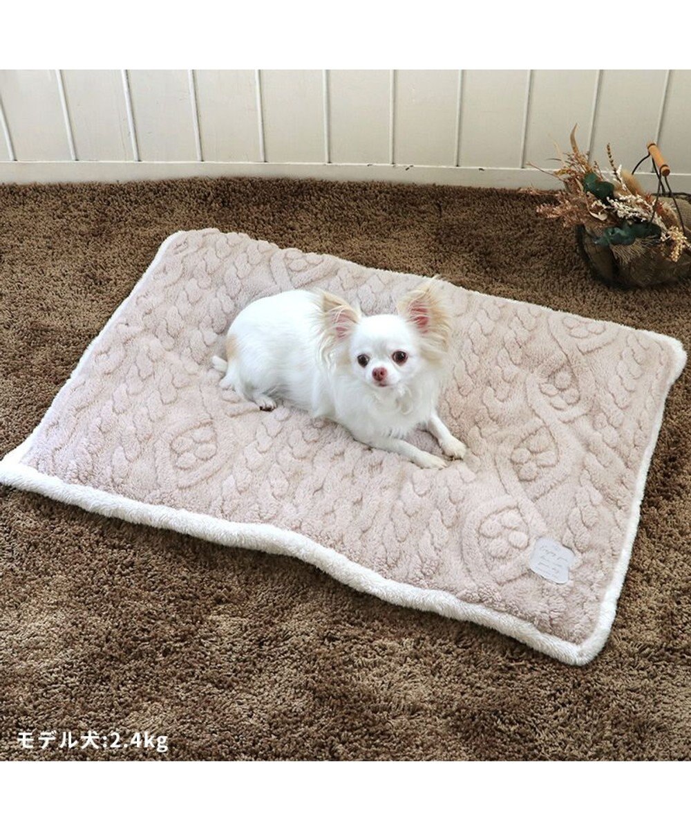 PET PARADISE ペットパラダイス 遠赤外線 ボアマット 《 アラン編み柄 》 (80×60cm) 