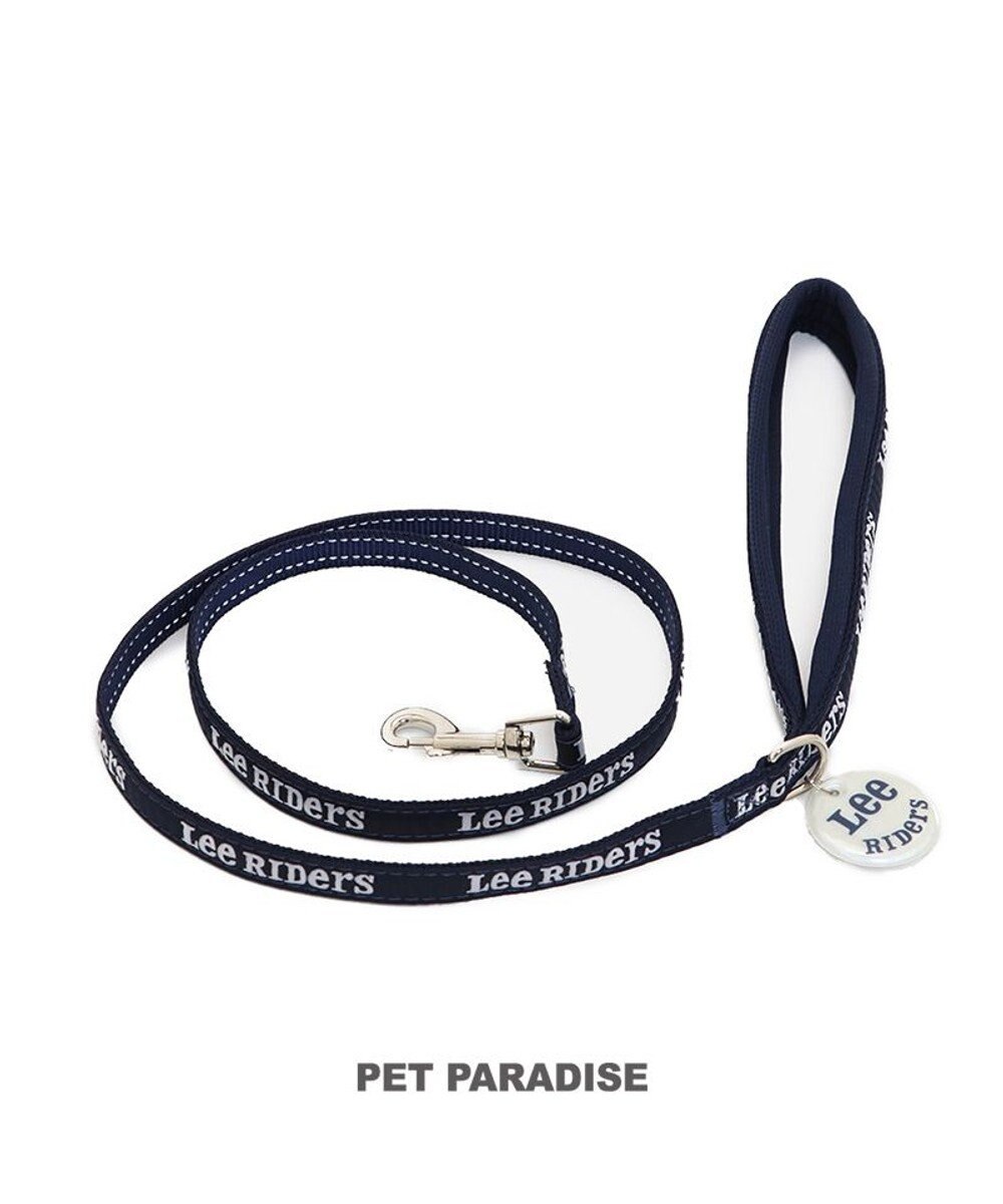 PET PARADISE 犬 リード Ｌｅｅ ライダース 【４Ｓ~３Ｓ】 ロゴ柄 紺（ネイビー・インディゴ）