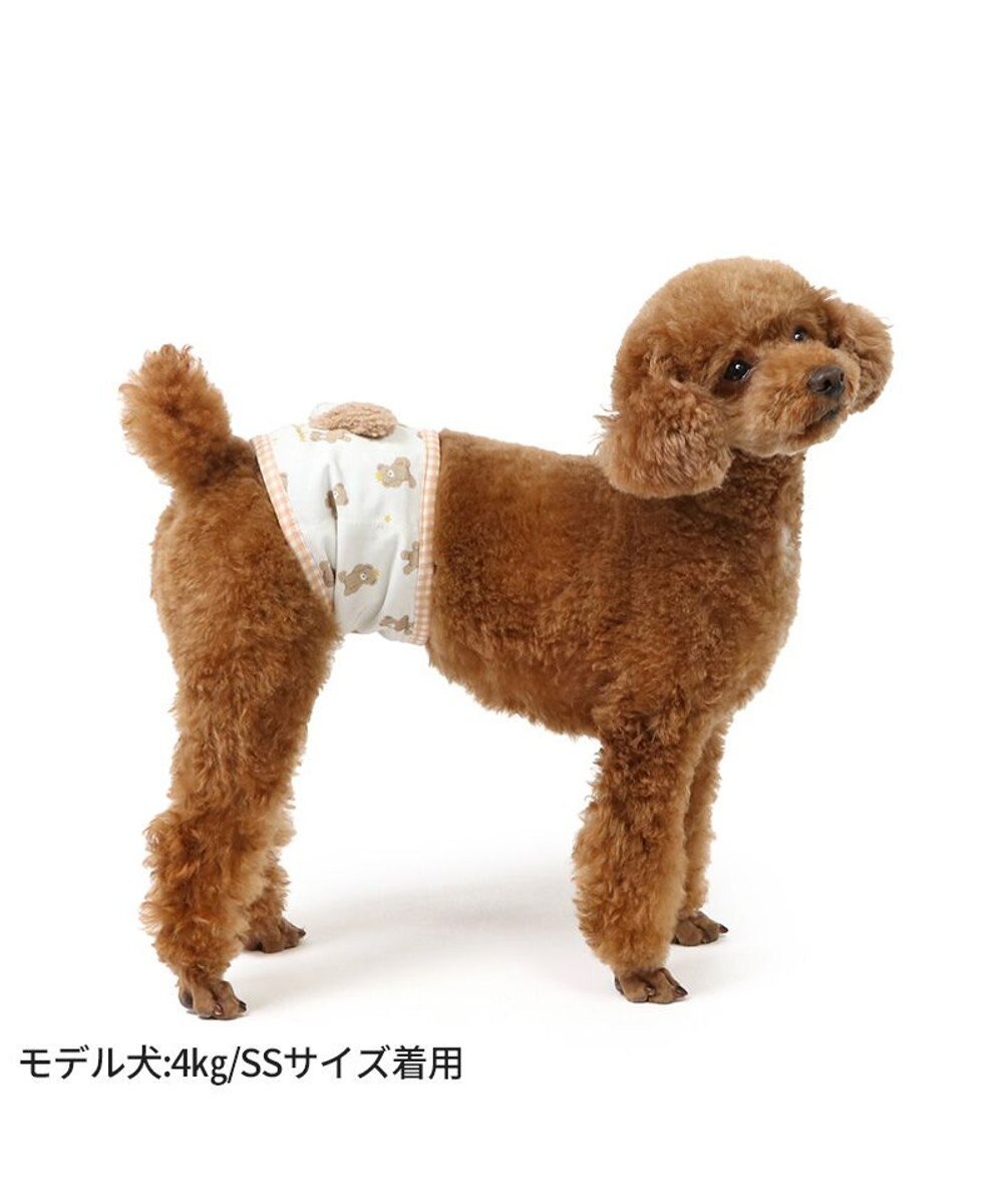 ペットパラダイス 王冠くまちゃん マナーベルト 小型犬, ホワイト, ４Ｓ