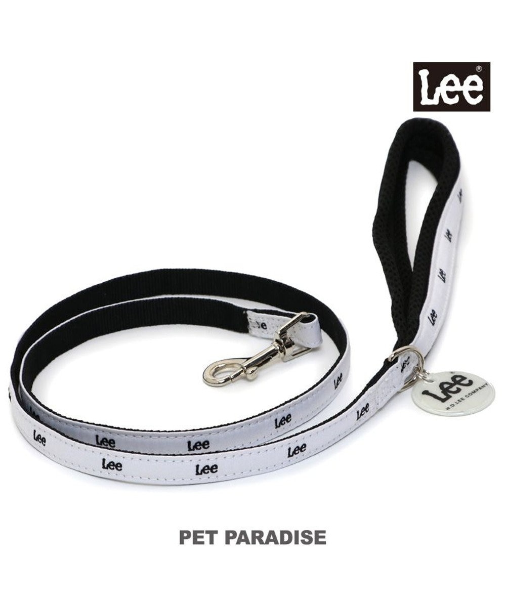 PET PARADISE Lee ロゴチャーム付き リード ４Ｓ～３Ｓ 小型犬 ホワイト×ブラック