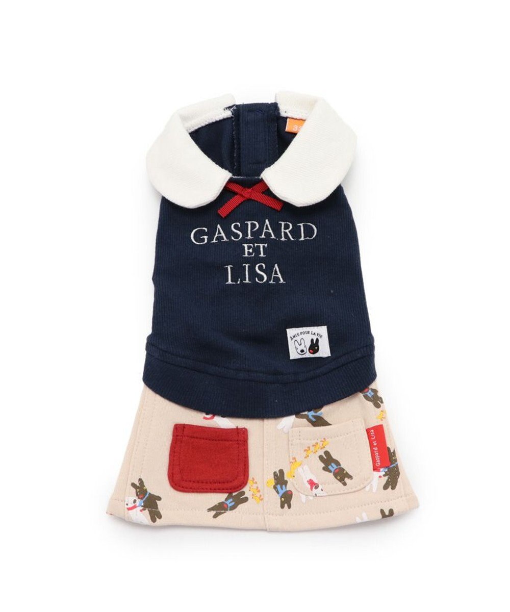 PET PARADISE 犬の服 犬 服 秋冬 リサとガスパール スカート つなぎ 【小型犬】 青ポケット 