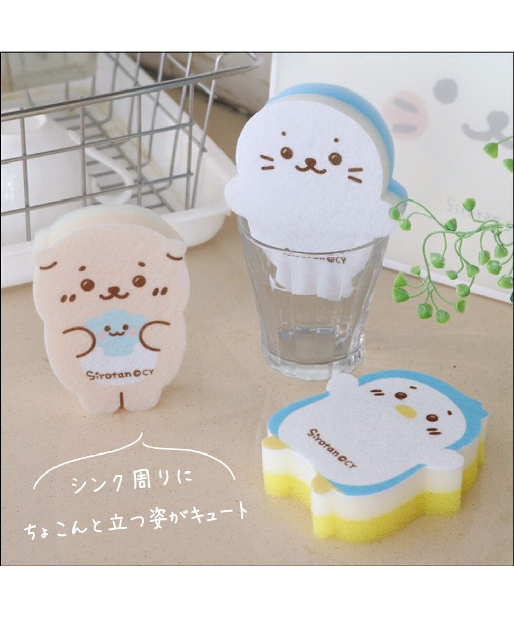 Mother garden しろたん 台所用 スポンジ 3個セット しろたん らっこいぬ らむね スポンジ 