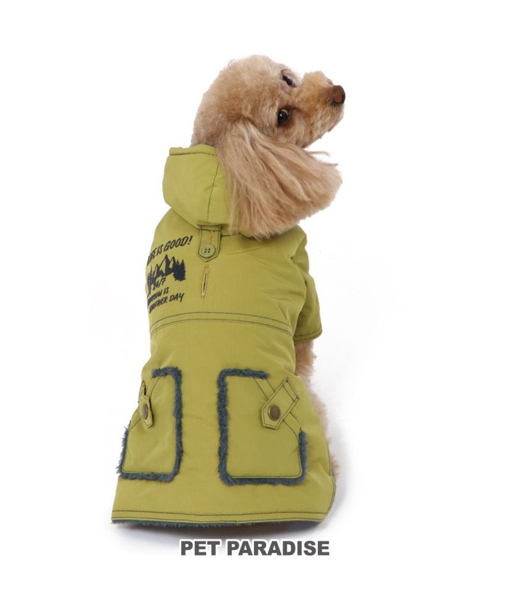 PET PARADISE 犬 服 遠赤外線 綿入り コート 【小型犬】 フード付き カーキ カーキ