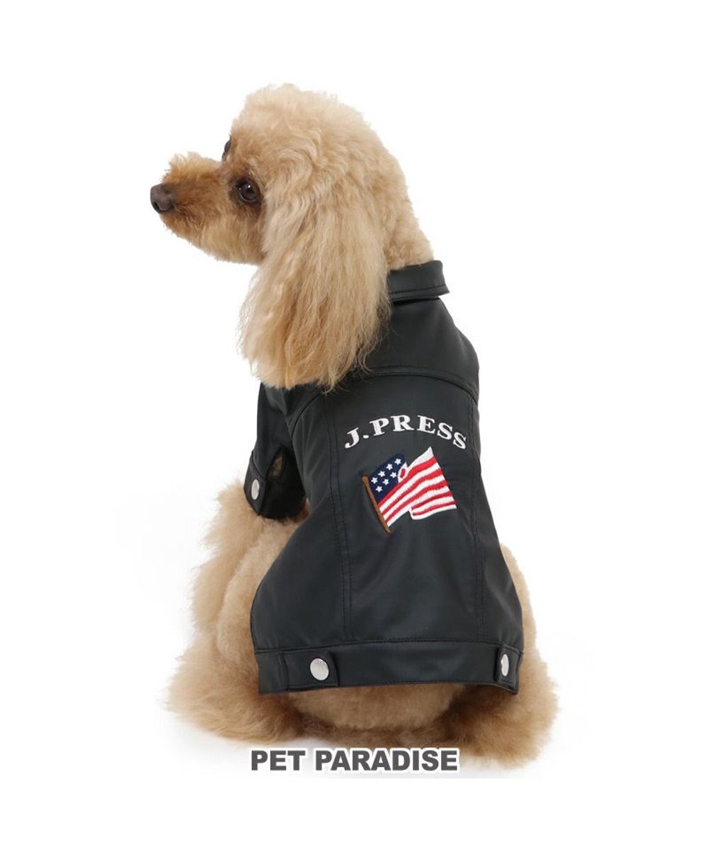 PET PARADISE 犬 服 J.PRESS ジャンパー 【小型犬】 フェイクレザー 黒