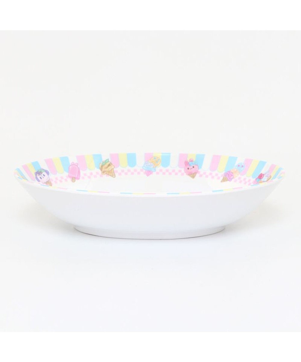 Mother garden マザーガーデン うさもも メラミン食器 カレー皿 《アイス柄》 単品 食洗機可 子供用食器 メラミン製 お皿 キッズ 女の子 かわいい 食器 