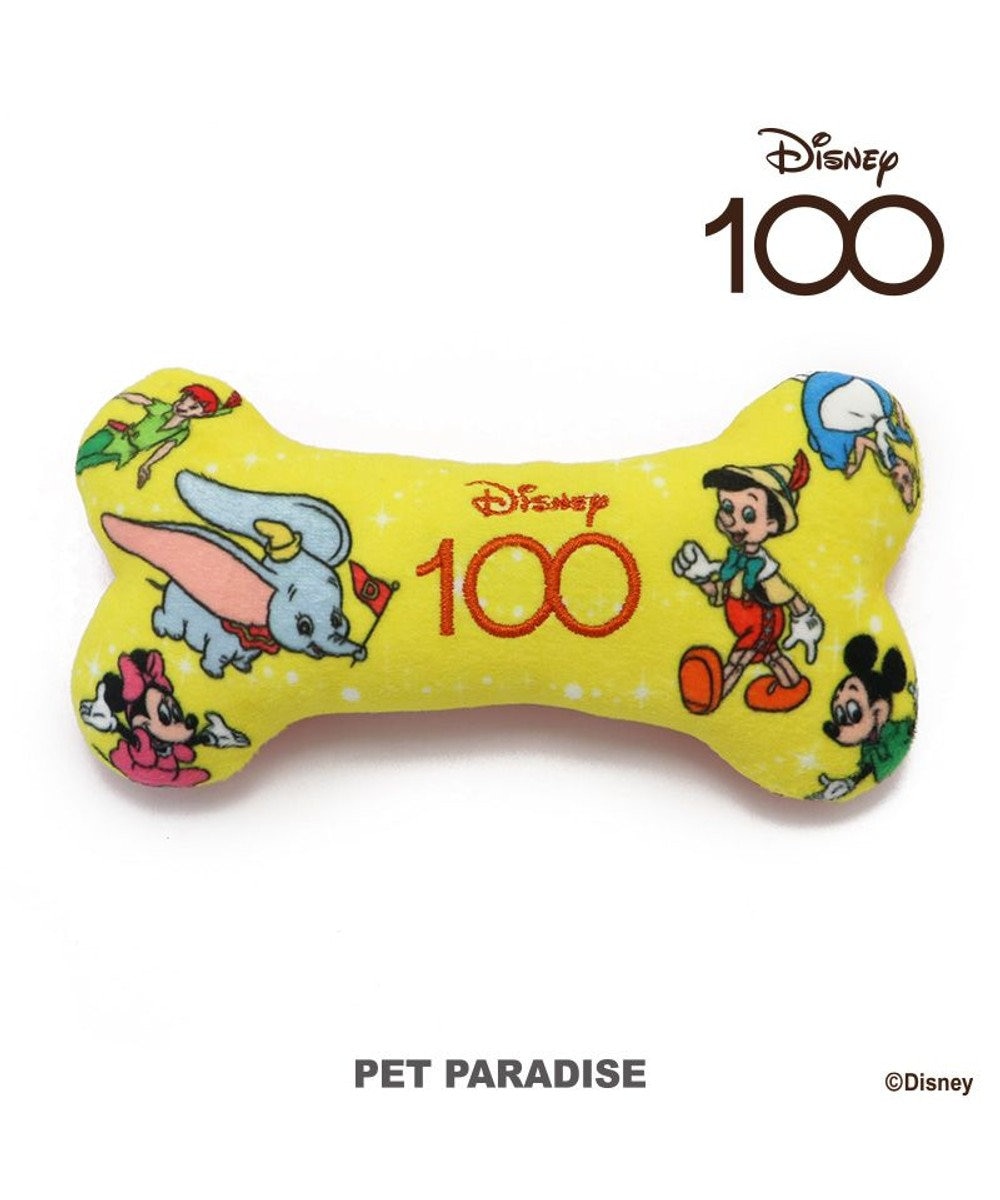 PET PARADISE ディズニー 100周年 骨型TOY《 ピンク / イエロー / プルー 》 単品 イエロー