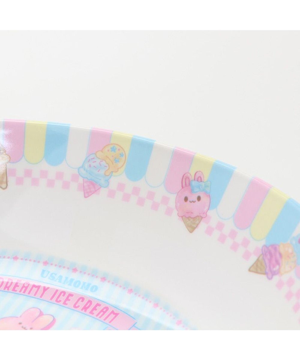 Mother garden マザーガーデン うさもも メラミン食器 カレー皿 《アイス柄》 単品 食洗機可 子供用食器 メラミン製 お皿 キッズ 女の子 かわいい 食器 