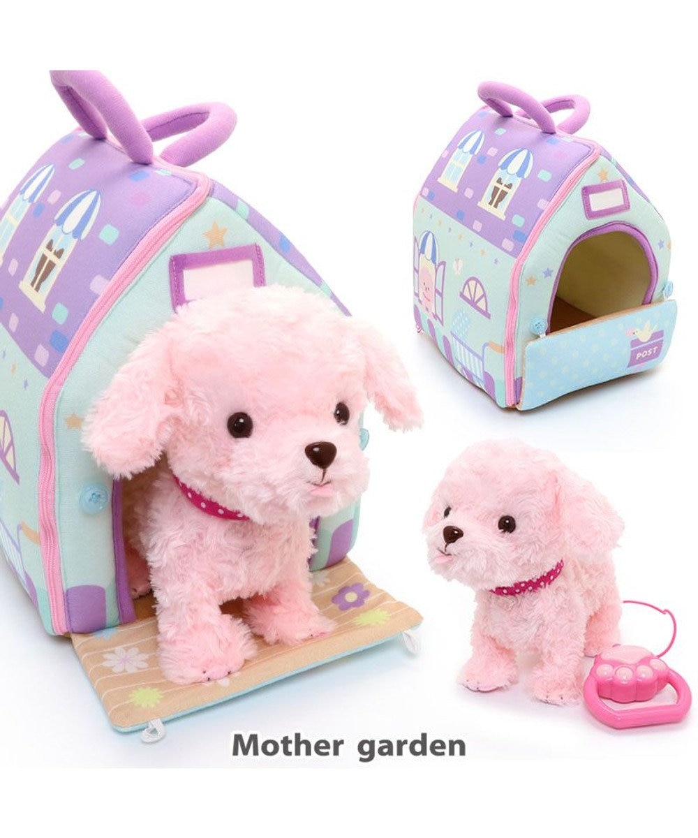 Mother garden ♪セット販売♪ 一緒にお散歩シリーズ わんちゃん＆ハウス《紫》 ピンク・プードル