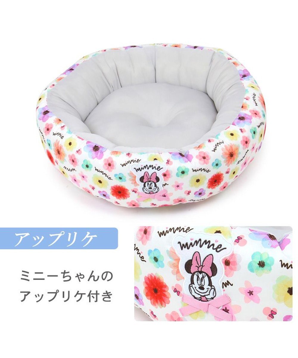 PET PARADISE ディズニー ミニーマウス 花柄 丸型  クール カドラーベッド（55cm） 