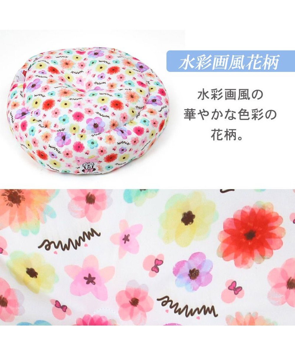 PET PARADISE ディズニー ミニーマウス 花柄 丸型  クール カドラーベッド（55cm） 