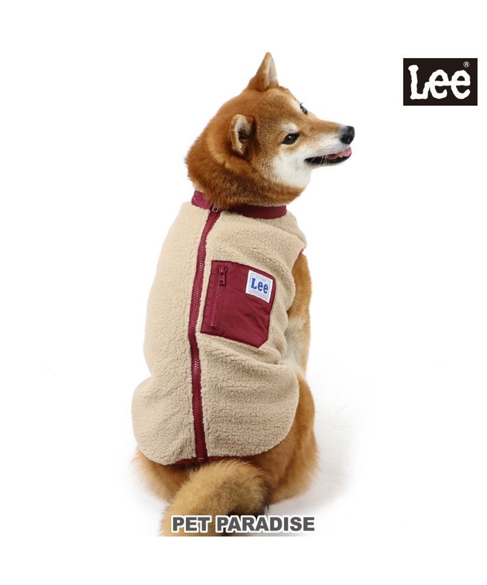 PET PARADISE 犬 服 Ｌｅｅ 背中開き ベスト 【中型犬】 【大型犬】 ボア ブラウン 茶系