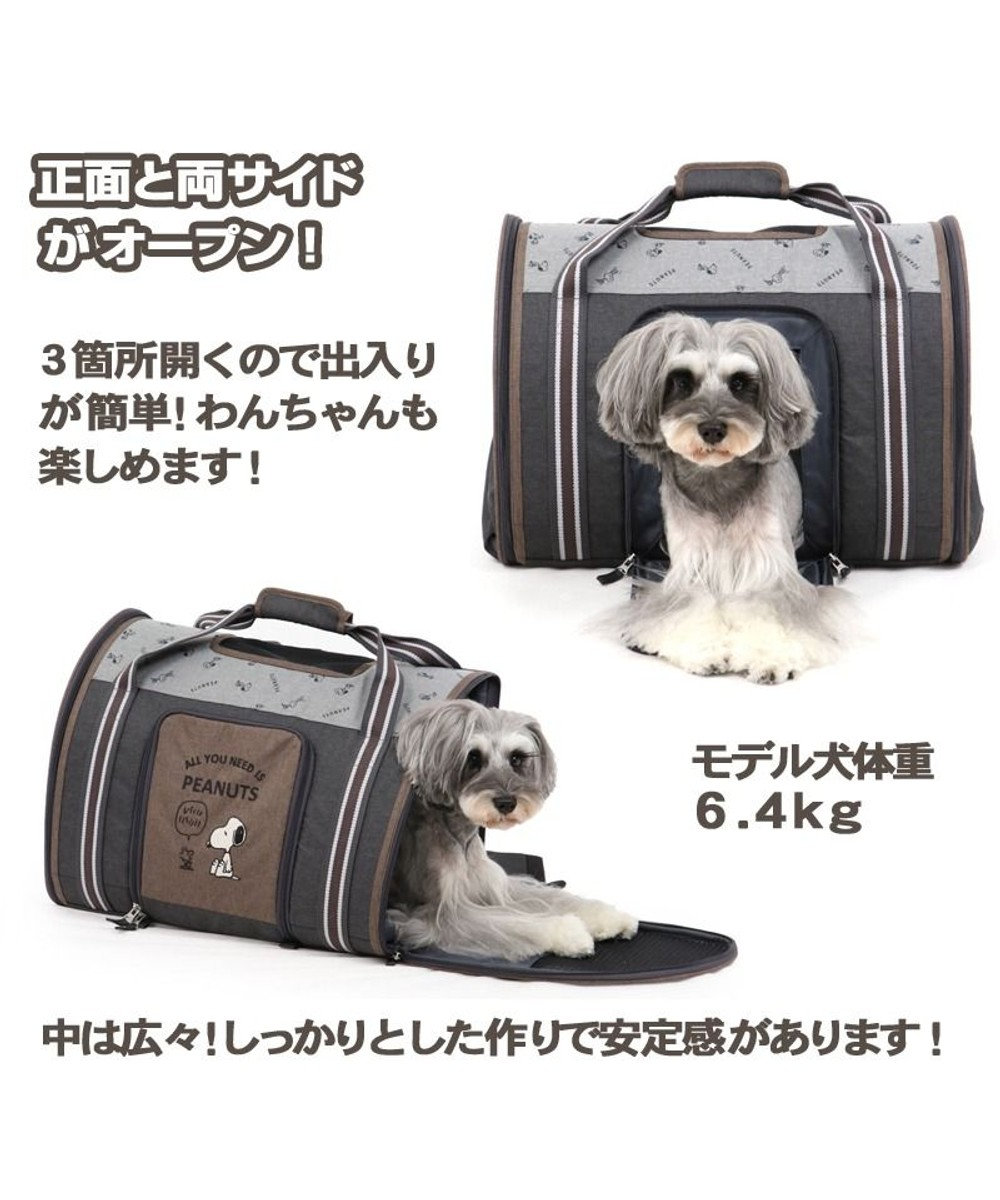 スヌーピー 折畳み リュックキャリーバッグ 【小型犬】 ブラウン, -, -