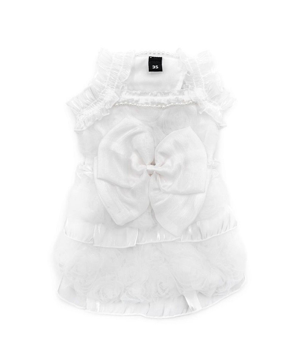 PET PARADISE cherircouture メニ―ローズ ワンピース ホワイト 小型犬 