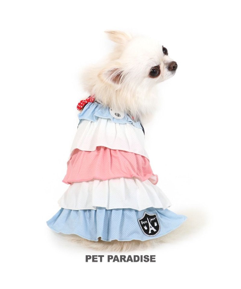 PET PARADISE 犬 夏服 ひんやり クール ペットパラダイス リサとガスパール クール 接触冷感 虫よけ トリコロール メッシュ ワンピース 〔小型犬〕 超小型犬 小型犬 メッシュ ひんやり 夏 涼感 冷却 吸水速乾 クールマックス マルチカラー