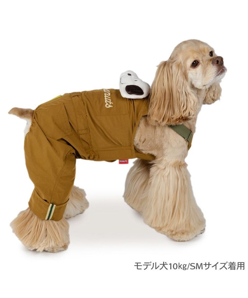 PET PARADISE スヌーピー マスコット付き オーバーオール ブラウン 中型犬 大型犬 