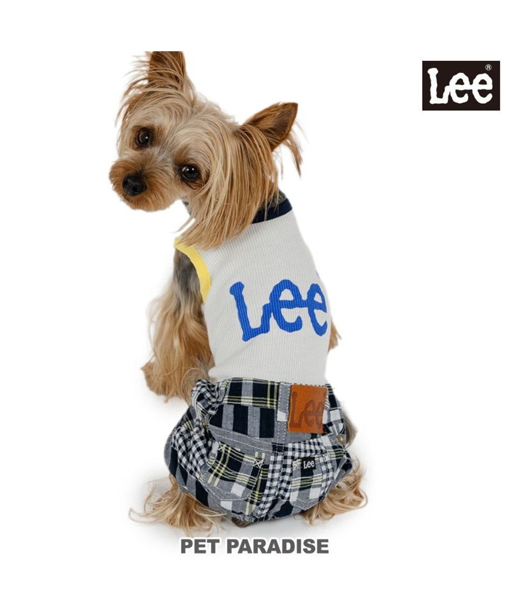 PET PARADISE Lee パンツつなぎ パッチワーク 小型犬 ホワイト×ブラック