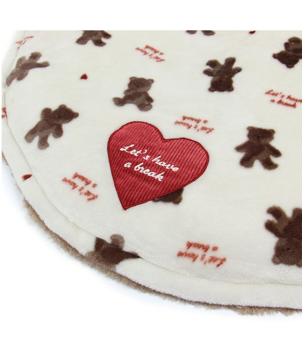 PET PARADISE ペットパラダイス くまちゃん 遠赤外線 ボアマット 丸型 (105cm) 