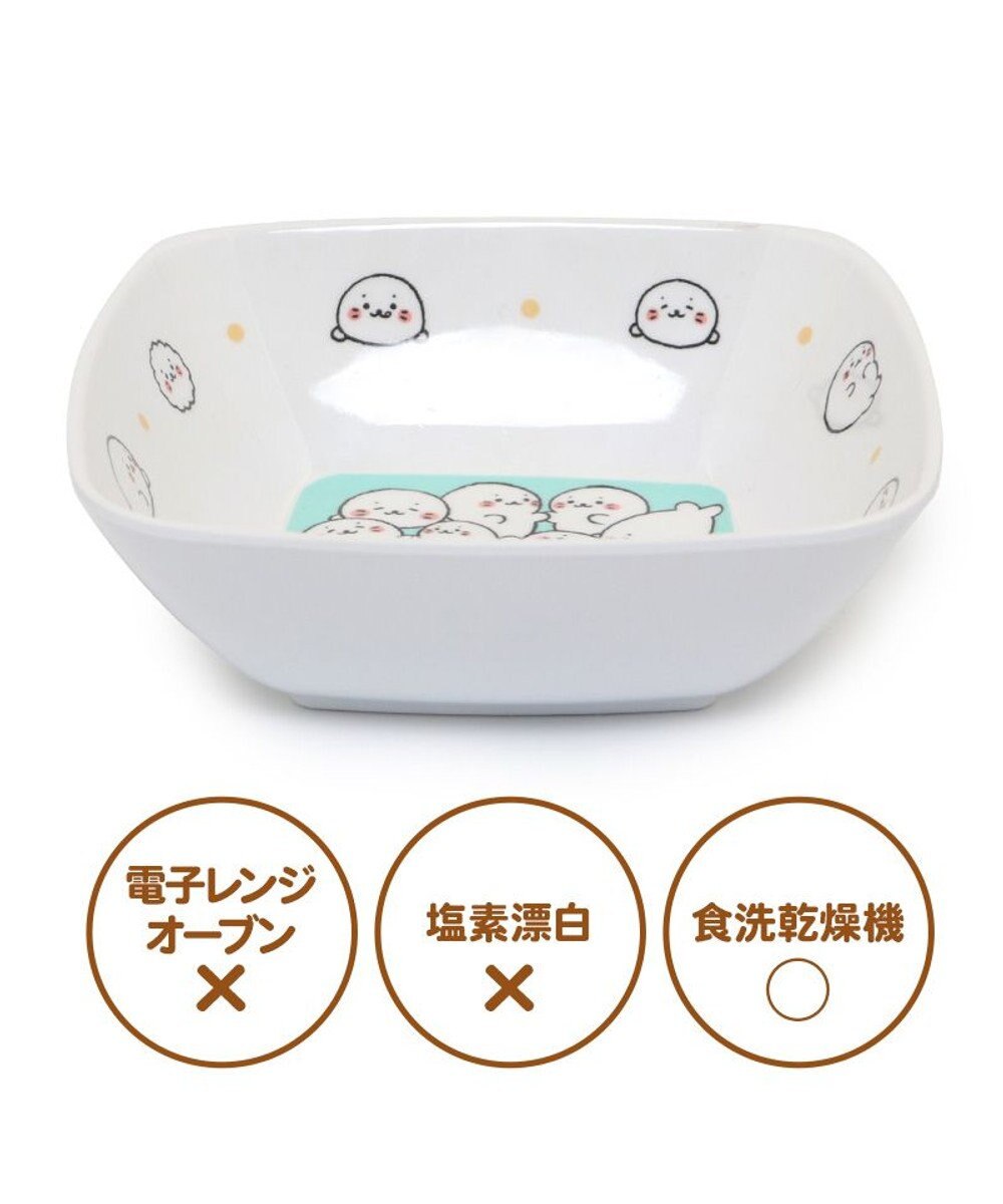 しろたん メラミン食器 スクエアボール 《つみつみ柄》 単品 食洗機可能食器 メラミン製 四角 お皿