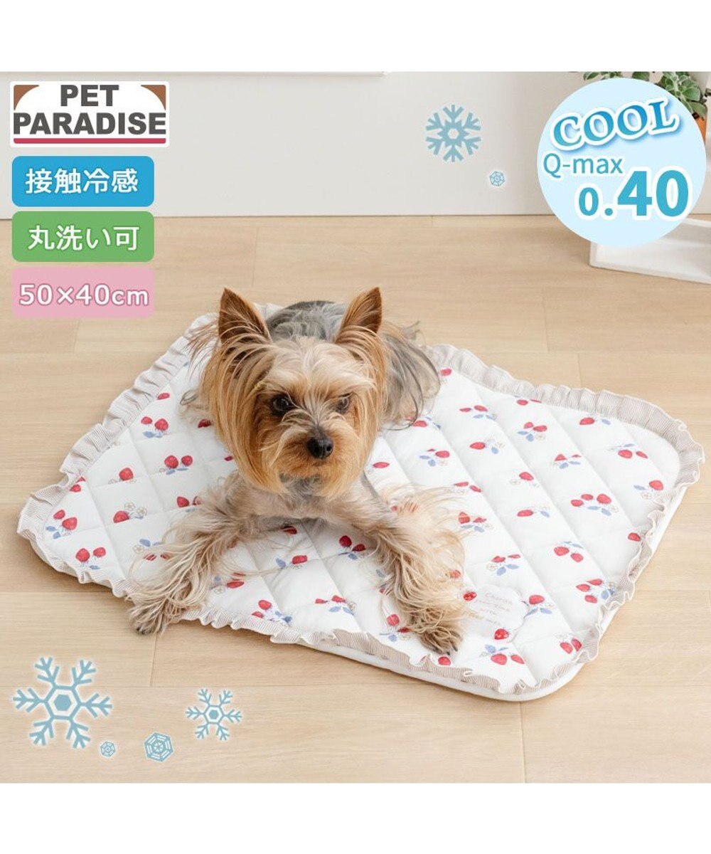 PET PARADISE ペットパラダイス クールマット 《苺花柄》 Ｓ 