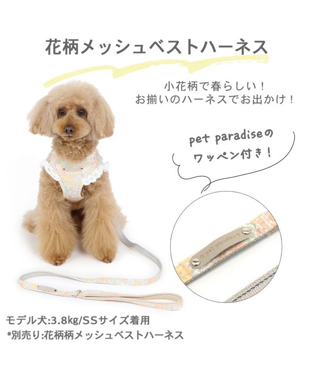 PET PARADISE 犬 リード 【4S~3S】 小花柄 マリン