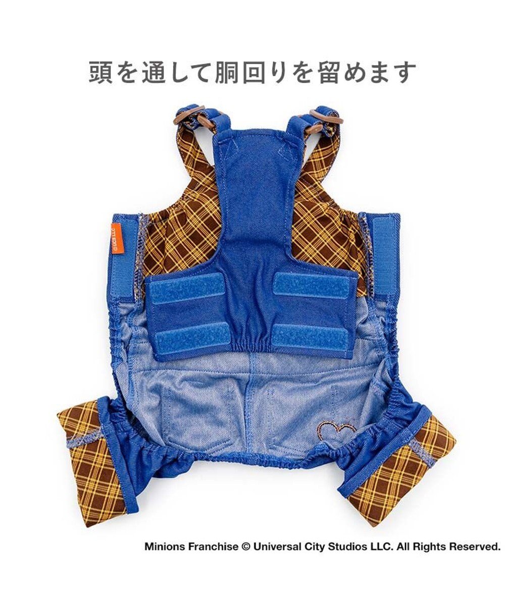 PET PARADISE ミニオン デニム チェック オーバーオール 小型犬 