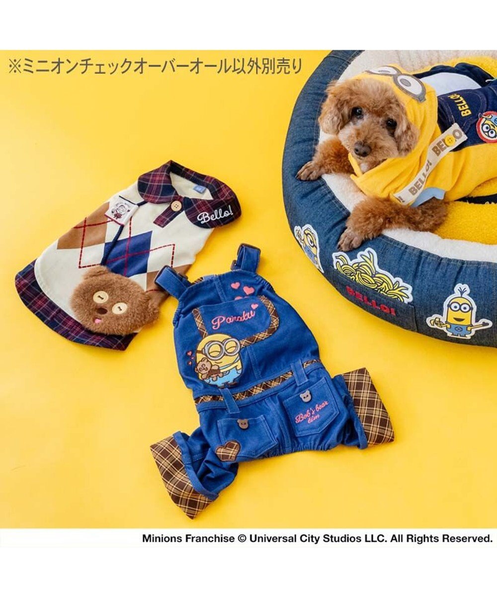 PET PARADISE ミニオン デニム チェック オーバーオール 小型犬 