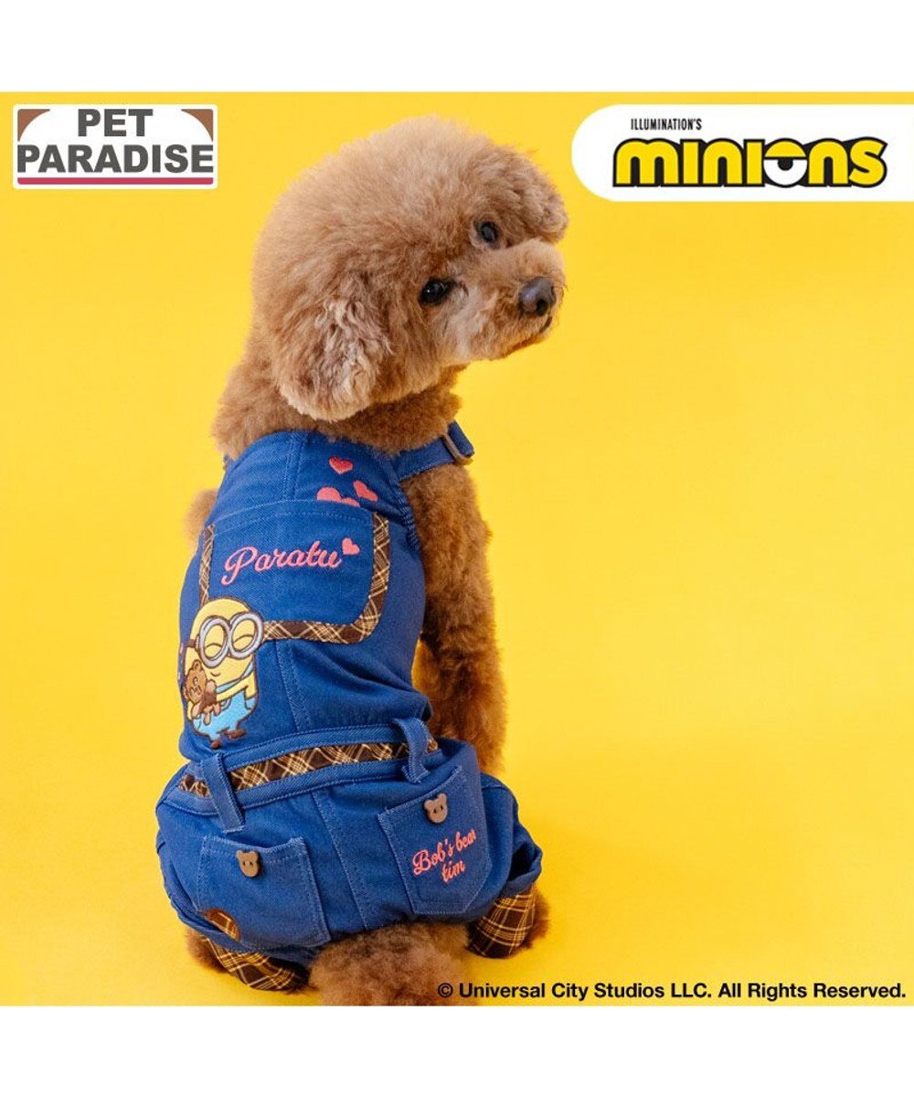 PET PARADISE ミニオン デニム チェック オーバーオール 小型犬 