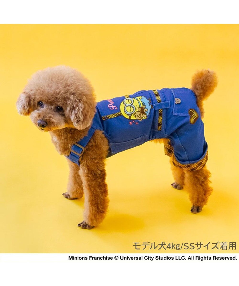 PET PARADISE ミニオン デニム チェック オーバーオール 小型犬 