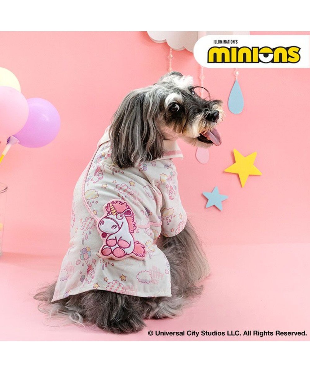 PET PARADISE ミニオン フラッフィ 襟付きトレーナー 小型犬 ホワイト×ピンク